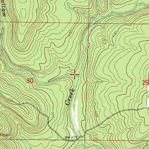 Topographic Map of Howl Hollow, AR