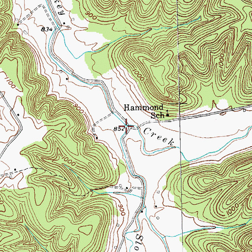 Topographic Map of Sloan Fork, KY