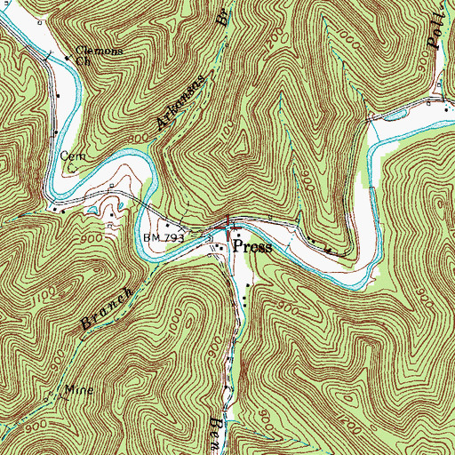 Topographic Map of Ben Smith Branch, KY
