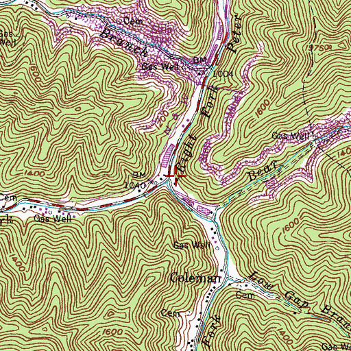 Topographic Map of Smith Fork, KY