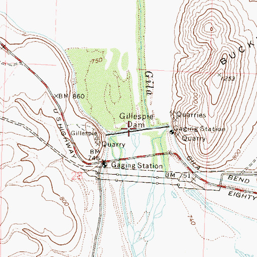 Topographic Map of Gillespie Dam, AZ