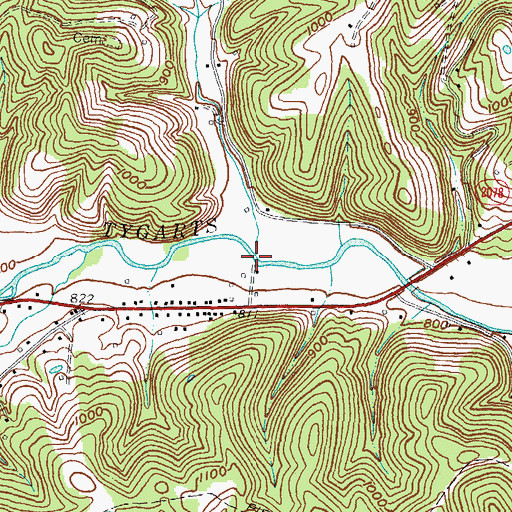 Topographic Map of Smith Run, KY