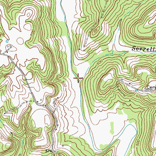 Topographic Map of Sorrells Branch, KY