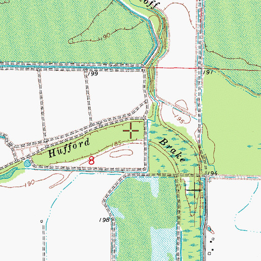 Topographic Map of Hufford Brake, AR