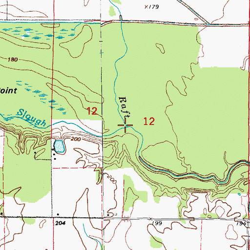 Topographic Map of Hughes Slough, AR