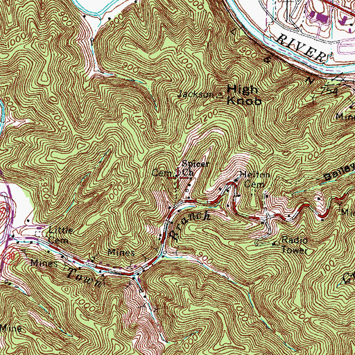 Topographic Map of Spicer Church, KY