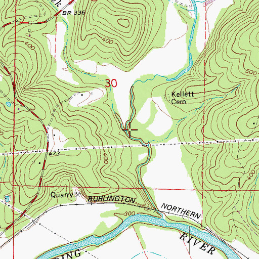 Topographic Map of Humphrey Creek, AR