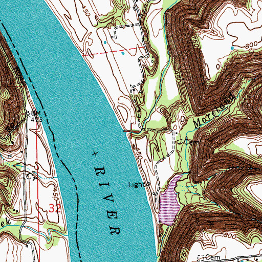 Topographic Map of Spring Creek, KY