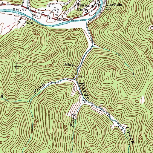 Topographic Map of Spring Fork, KY