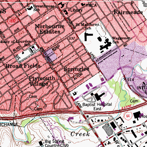 Topographic Map of Springlee, KY