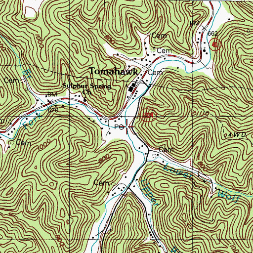 Topographic Map of Stafford Fork, KY