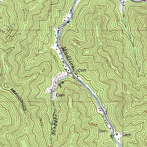 Topographic Map of Stagger Fork, KY