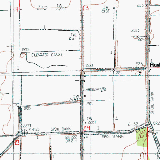 Topographic Map of Hurds Chapel, AR