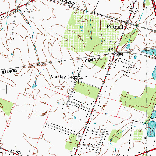 Topographic Map of Stanley Cemetery, KY