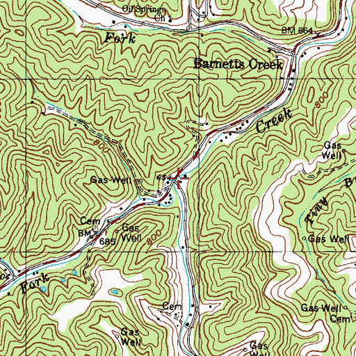 Topographic Map of State Road Fork, KY