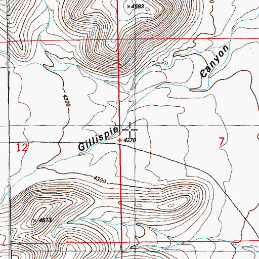 Topographic Map of Gillispie Canyon, AZ