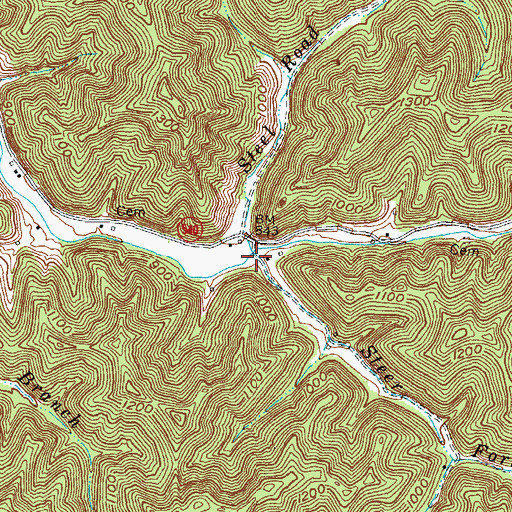Topographic Map of Steel Road Fork, KY