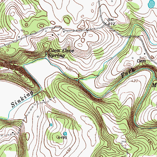 Topographic Map of Steele Branch, KY