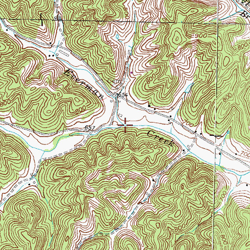 Topographic Map of Steward Branch, KY