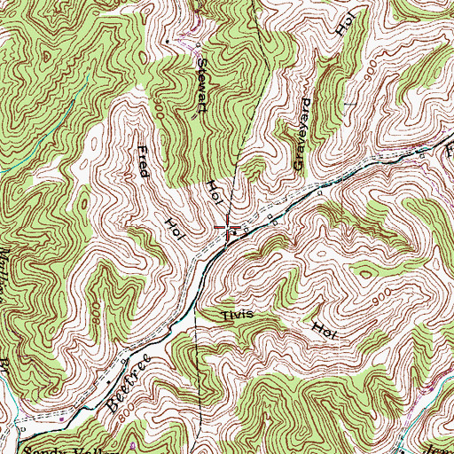 Topographic Map of Stewart Hollow, KY
