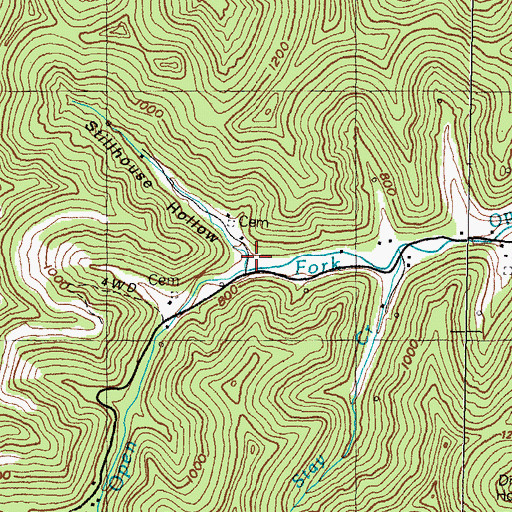 Topographic Map of Stillhouse Hollow, KY