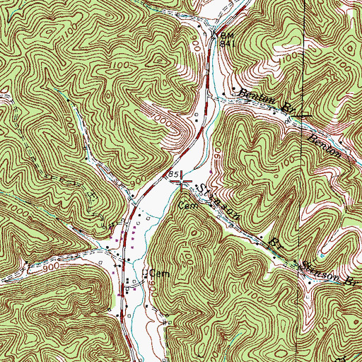 Topographic Map of Stinson Branch, KY