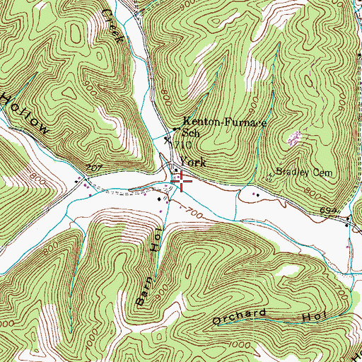 Topographic Map of Stockholm Creek, KY