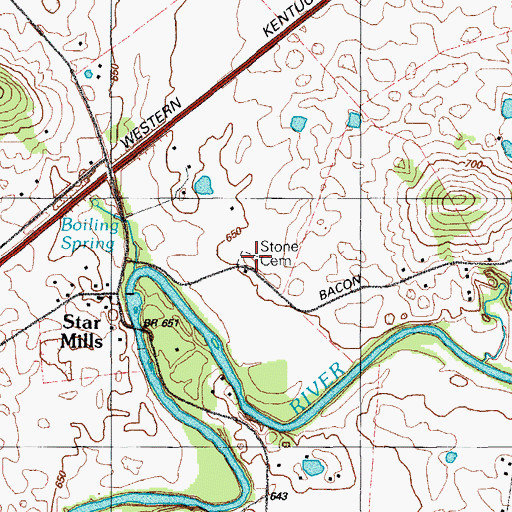 Topographic Map of Stone Cemetery, KY