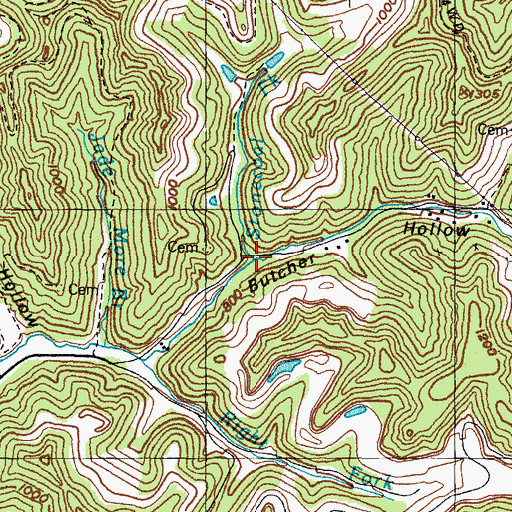Topographic Map of Stonecoal Fork, KY