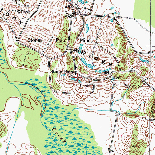 Topographic Map of Stony Point Church, KY