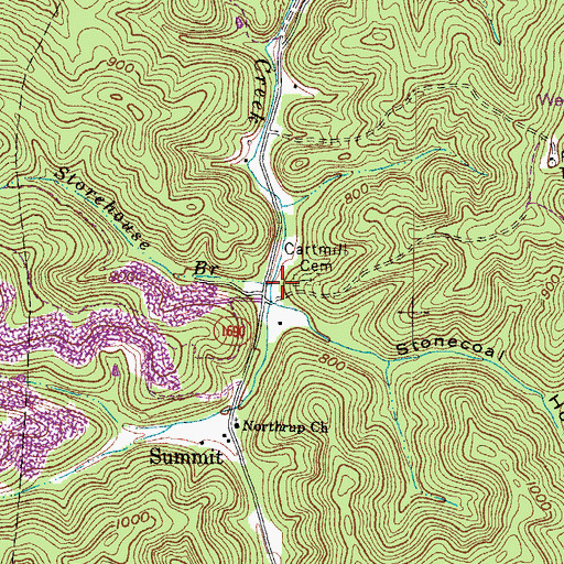 Topographic Map of Storehouse Branch, KY