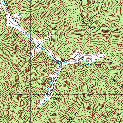 Topographic Map of Stover Fork, KY