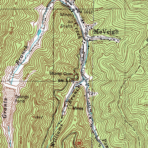 Topographic Map of Stump Cemetery, KY
