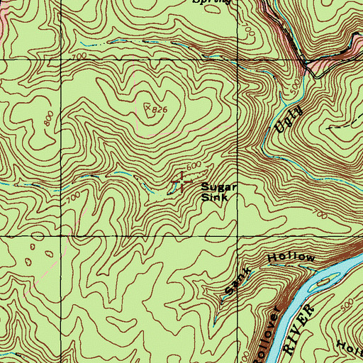 Topographic Map of Sugar Sink, KY