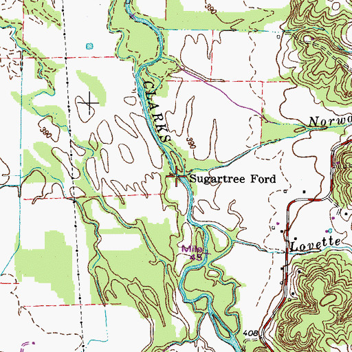Topographic Map of Sugartree Ford, KY