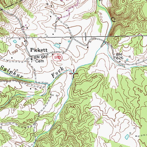 Topographic Map of Sulphur Fork, KY
