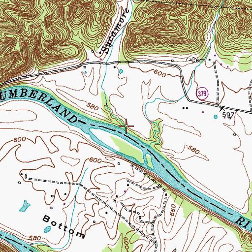Topographic Map of Sycamore Creek, KY