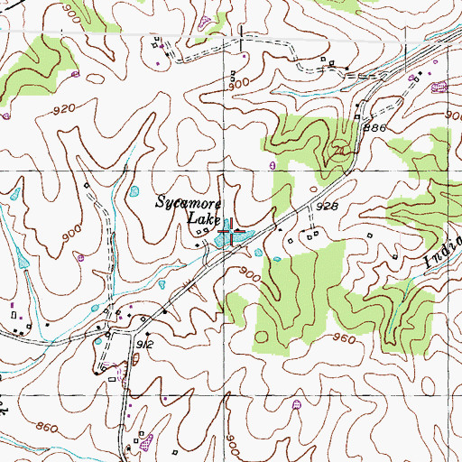 Topographic Map of Sycamore Lake, KY