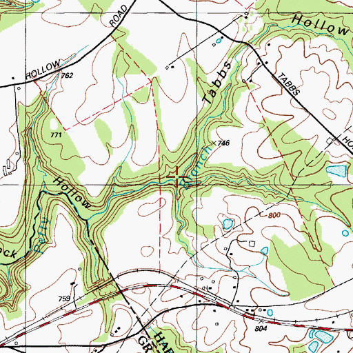 Topographic Map of Tabbs Hollow, KY