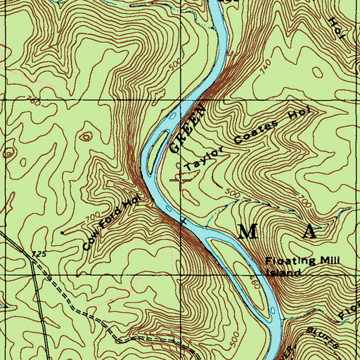 Topographic Map of Taylor Coates Hollow, KY