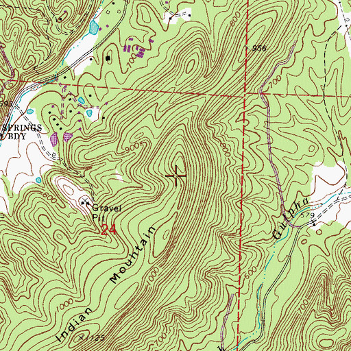 Topographic Map of Indian Mountain, AR