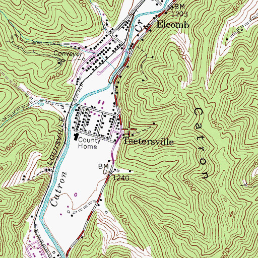 Topographic Map of Teetersville, KY