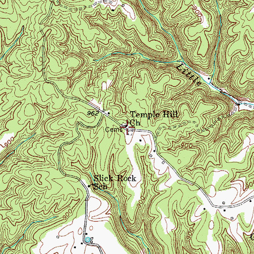 Topographic Map of Temple Hill Church (historical), KY