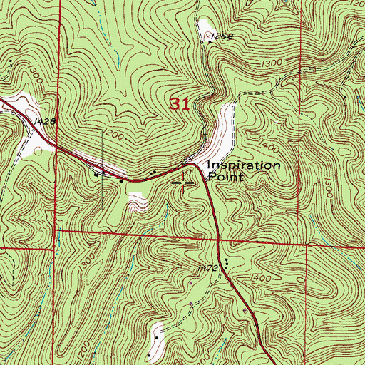 Topographic Map of Inspiration Point, AR