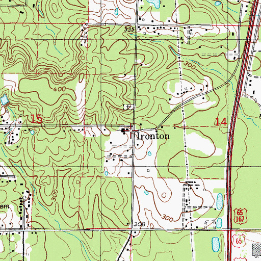Topographic Map of Ironton, AR