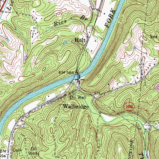 Topographic Map of Threemile Creek, KY