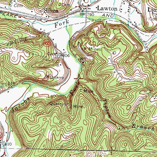 Topographic Map of Tipton Branch, KY