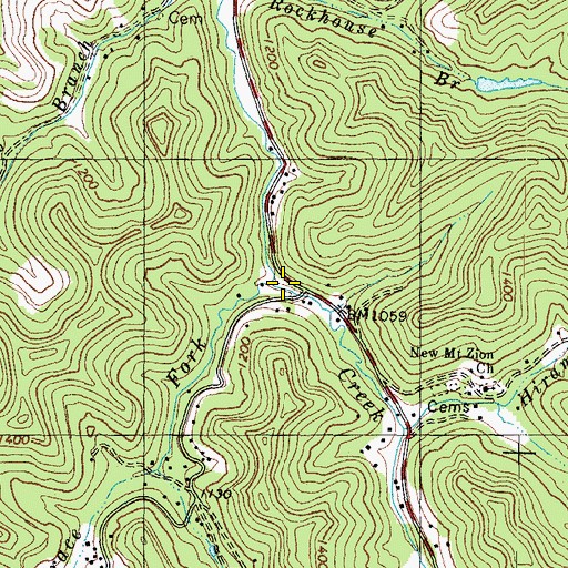 Topographic Map of Trace Fork, KY
