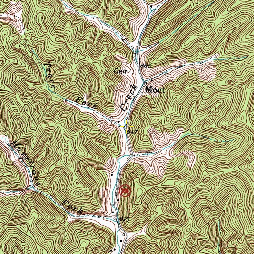 Topographic Map of Trace Fork, KY