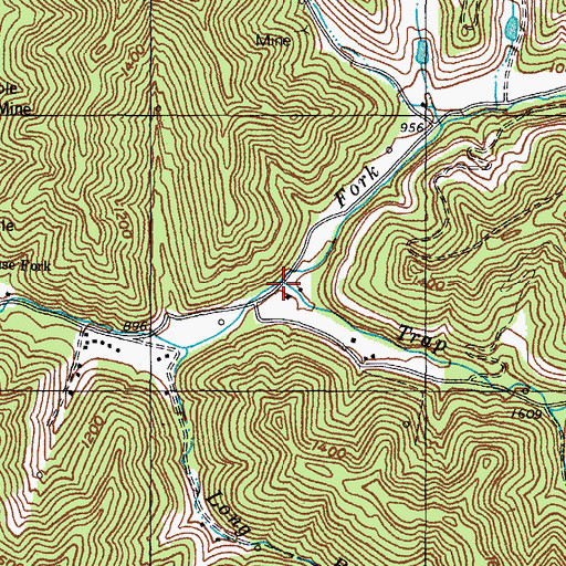 Topographic Map of Trap Fork, KY